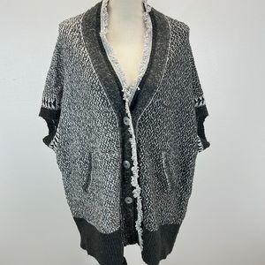⭐️Angel of the North two tone gray button up cardigan sleeveless oversized